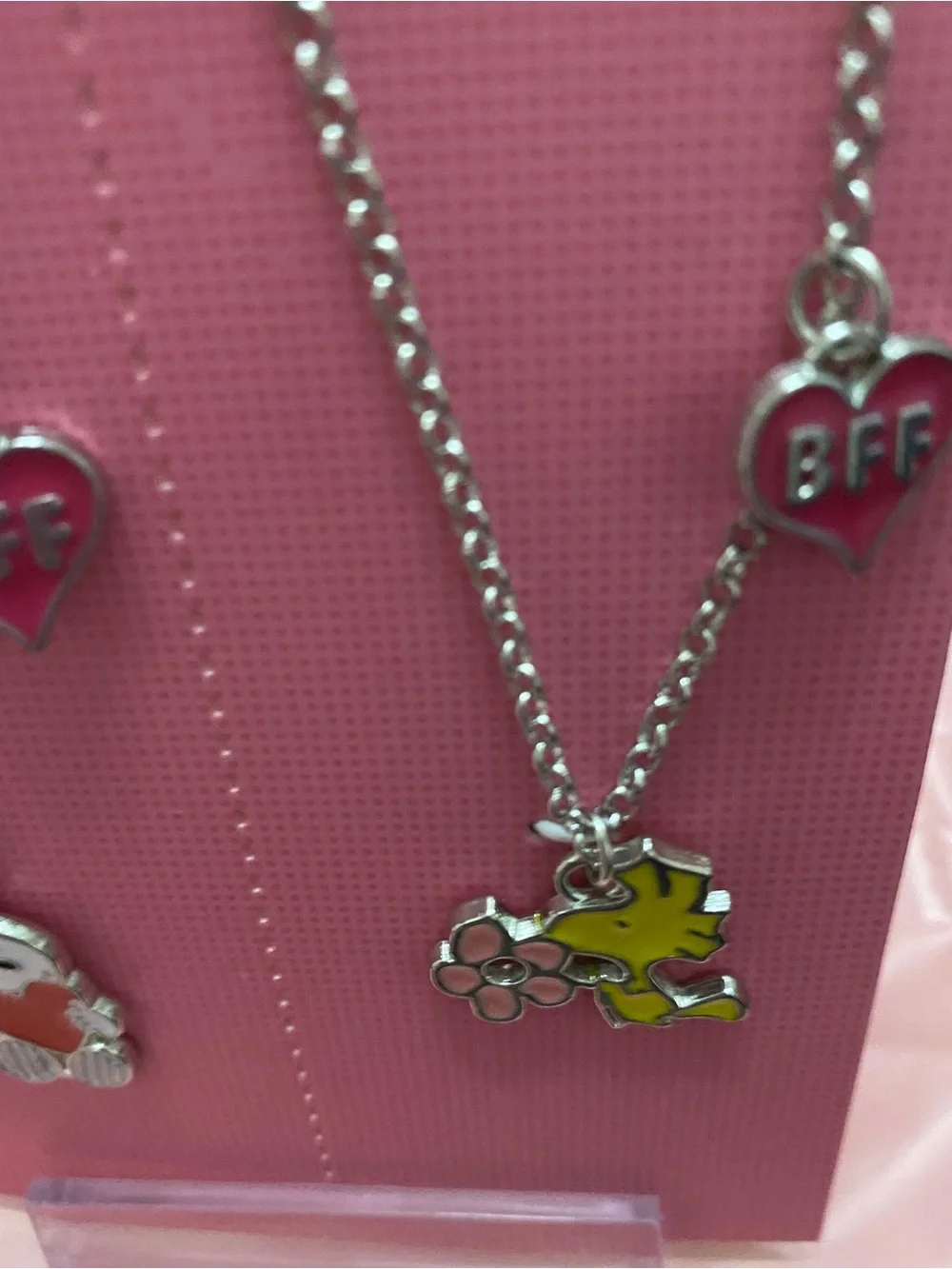Peanuts BFF Kids Necklace - Pink Heart Charm
